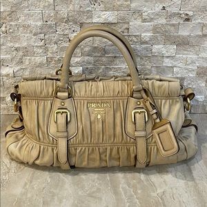 PRADA Nappa Gaufre'An Cammello Color Leather Bag